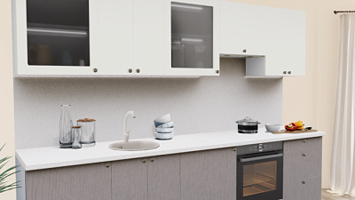 Кухня на заказ Пастель сливки - Эмаль земная